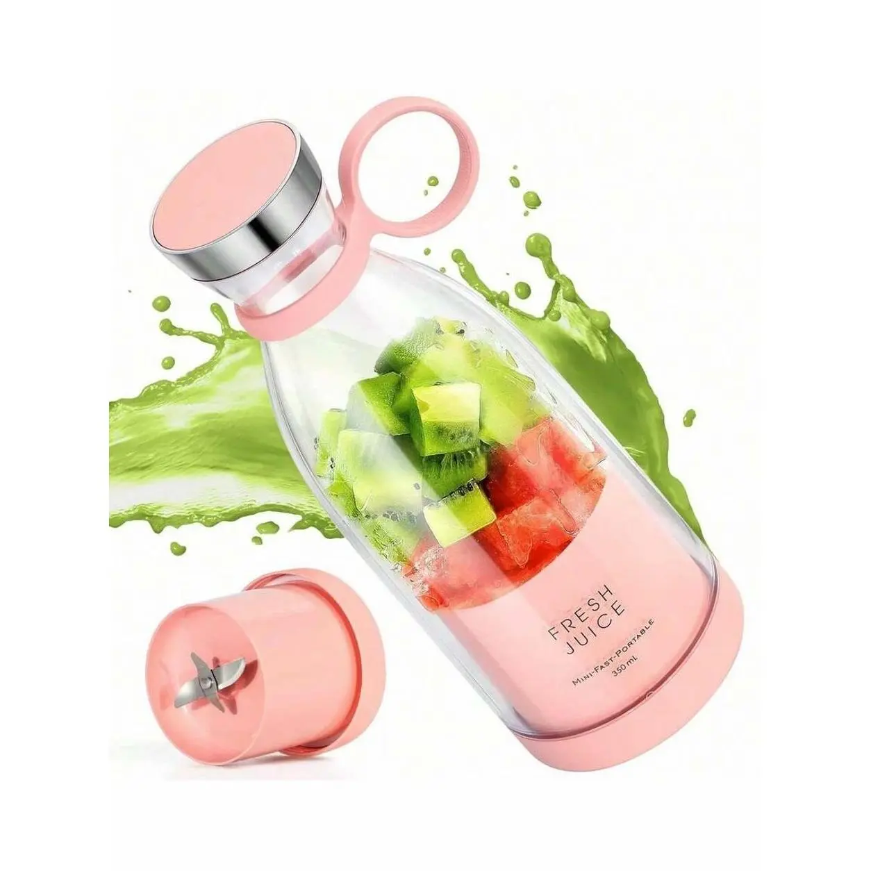 Portable Blender for Shakes & Smoothies, 11.83 Oz Travel Cup with Lid, White Juice Blender
