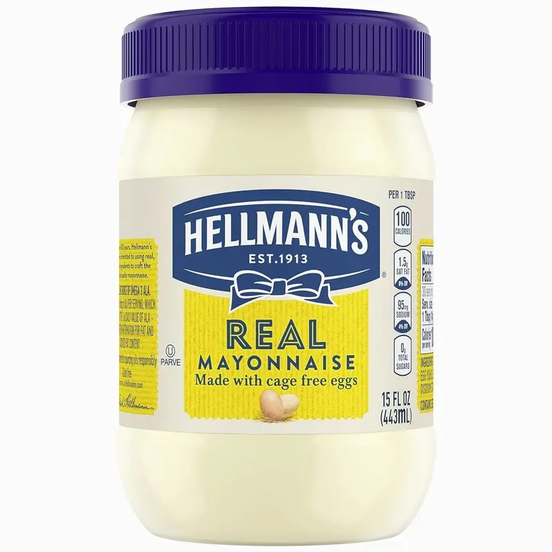 Hellmann's Real Mayonnaise Real Mayo For a Creamy Sandwich Spread or Condiment Gluten Free, Made With 100% Cage-Free Eggs 15 oz