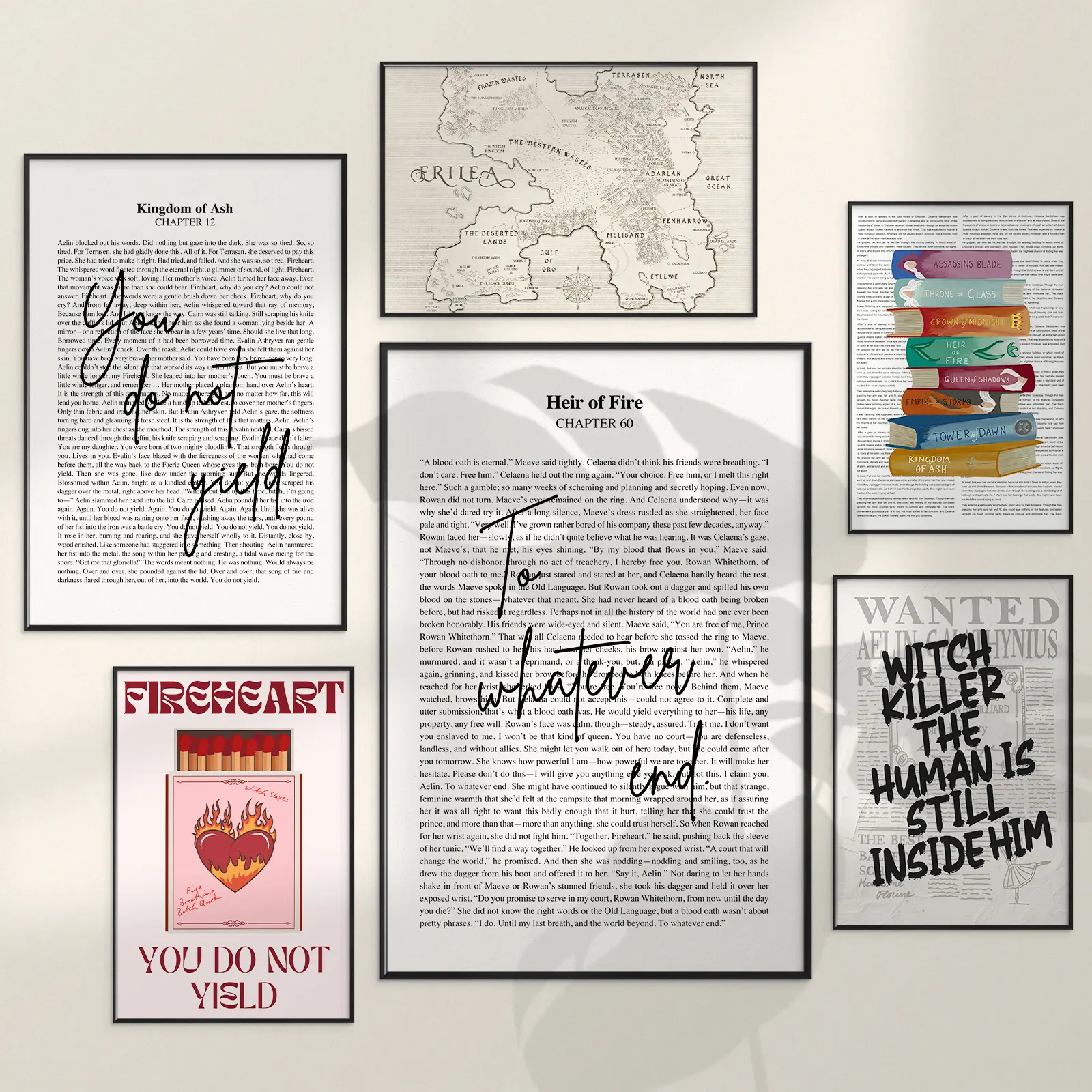To Whatever End Bookish Quote Unframed Poster Aelin Galathynius Quote, Throne of Glass Bookish Print, Heir of Fire Chapter 60 Print, Gift for Booktok Girlies, Aesthetic Bookish Decor