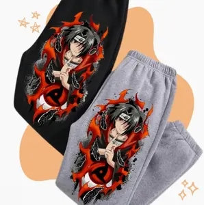 Itachi Anime Sweatpants, Fiery Ninja Warrior Sweatpants, Anime Graphic Tee, Gift For Fan Anime OLU