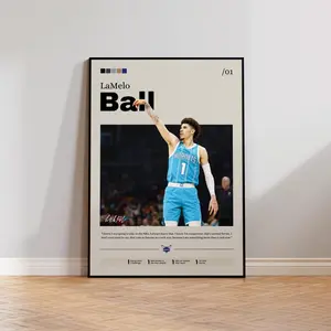 LaMelo Ball Basketball Poster, Sports Poster, Mid Century Modern, Basketball Poster, Sports Bedroom Posters
