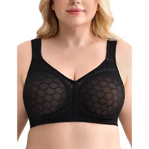 Wingslove Women's Minimizer Bra Lace Wireless Full Coverage Non-Padded Plus Size No Underwire Everyday Comfort