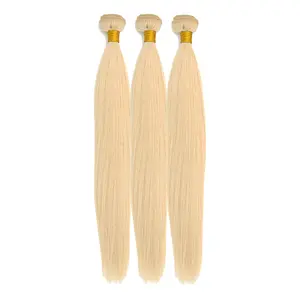 3-Bundle 9A Grade 613 Blonde Hair Bundle Deals--Straight