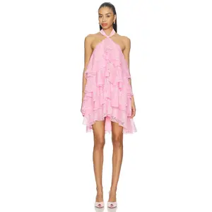 ELLIATT Poppy Tiered Mini Dress in Pink