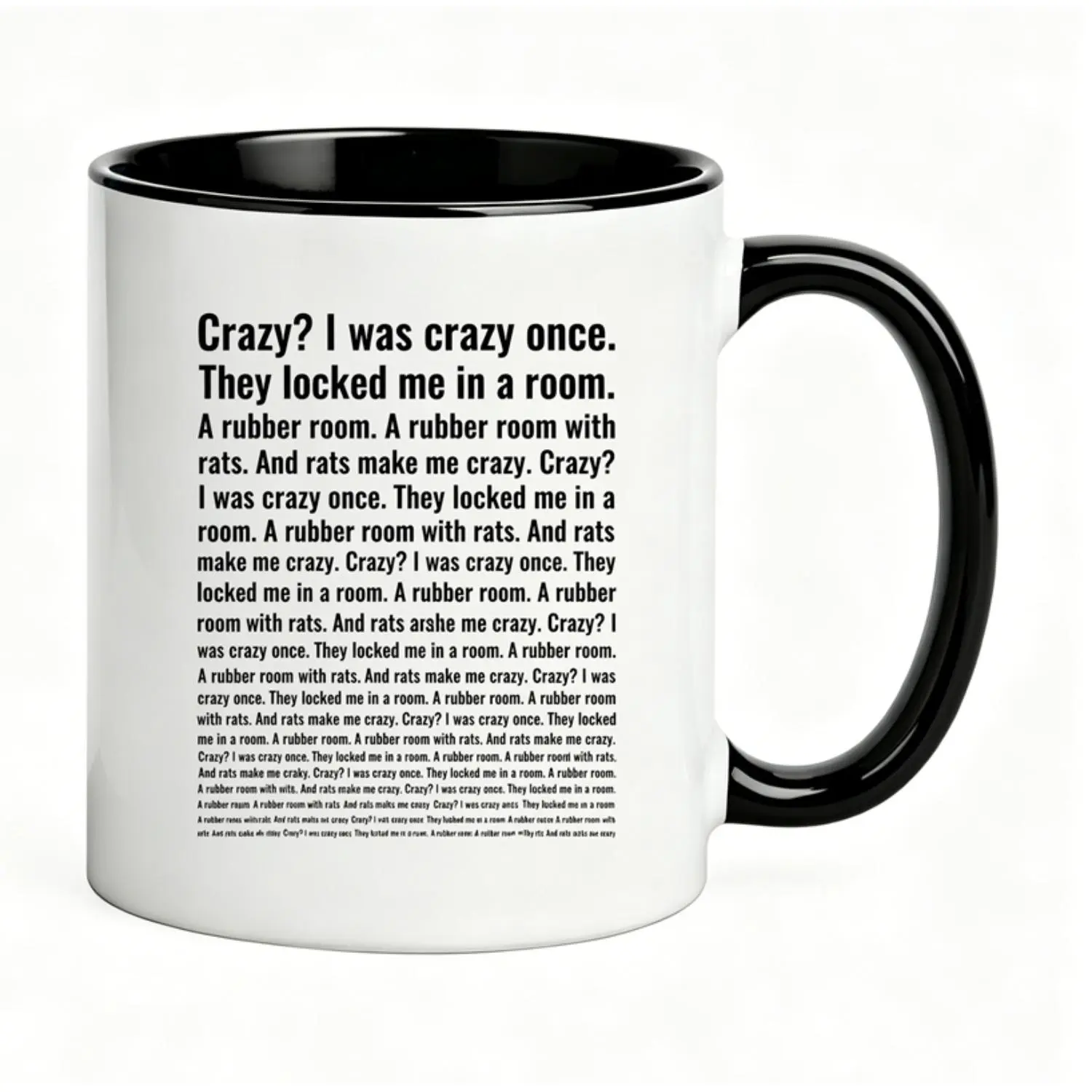 Crazy? I Was Crazy Once. Funny Trending Meme Reusable Coffee Cups 11Oz Ceramic Mug