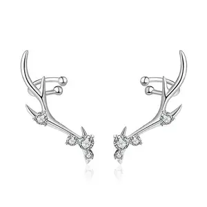 Deer Antler Stud Earrings - Sweet Dainty Women'S Holiday Gift Jewelry