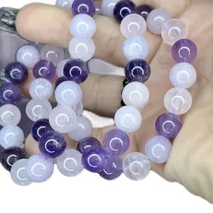 Amethyst, Clear Quartz and Rose Quartz Combo 10mm Round Healing Stretch Bracelet Crystal