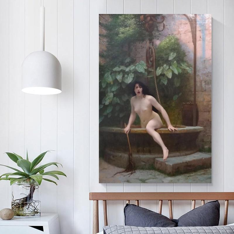 LUDU Vintage Printed Poster by Jean-Leon Gerome Truth Coming Out of Her Well Canvas Wall Art Poster Decorative Bedroom Modern Home Print Picture Artworks Posters 16x24inch(40x60cm)