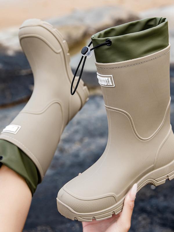 Men's & Women's High-Quality Anti-Slip Rain Boots with Cuff, Kitchen Shoes, Garden Shoes, Motorcycle Boots, Fishing Shoes, Army Green