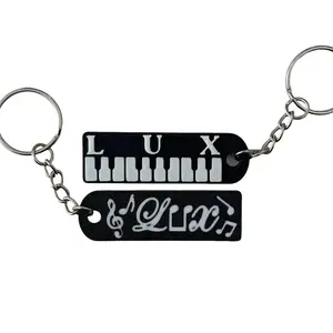 LUX Keychain - Singer Artist Keychain with Piano Keys Design and Musical Notes