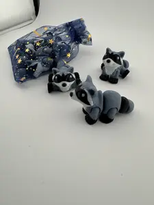 Raccoon Flexi Figure | 3D Printed Articulated Animal | Cute Mini Woodland Critter | Fidget Toy | Desk Buddy | Gift Idea