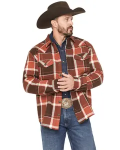 Cody James Men's Baxter Sherpa Lined Plaid Print Flannel Shirt Jacket - Cjho25o2-Rucop