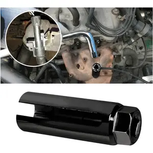 Oxygen Sensor Socket with Side Wire Cutout, 3/8 Inch Drive x 0.39 Inch (12mm) 6-Point fits All Vehicle O2 Removal and Installation, 65 Mn Steel Universal Puller Oxygen Sensor Socket (Large)