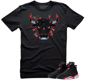 Shirt To Match JD Reverse Infrared 6 THE BULL 6 Unisex Match Tees Black Streewear