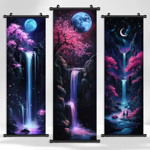 Waterfall Pattern Wall Decor Painting, 3 Counts/set Natural Landscape Pattern Wall Art, Wall Decor for Home Living Room Bedroom, Ornaments, Modern Home Decor