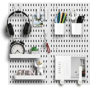 Revamp Your Space With A Versatile Pegboard Kit - Effortlessly Organize , Office, And Gaming Setup With Customizable Hanging Solutions (White)