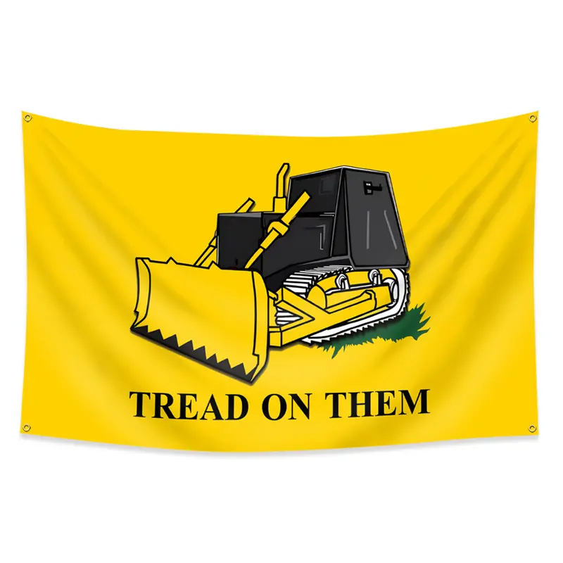 Tread on Them Killdozer Flag Banner 3x5 Ft, Vibrant Print, Indoor Bedroom Dorm Man Cave Decor, Outdoor Wall Hanging Decoration, Vintage Room Decor, Bed Room Decor Aesthetic, Home Decor Items