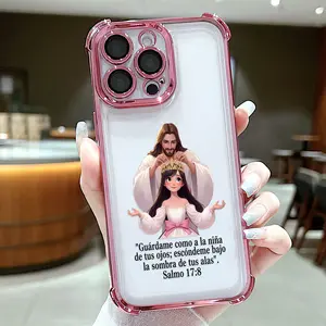 Divine Crown Blessing Pattern Phone Case , Electroplated Cover with Airbag Shockproof Slim Soft TPU Cover for iPhone X 11 12 13 14 15 16 17 Pro Max Plus Air