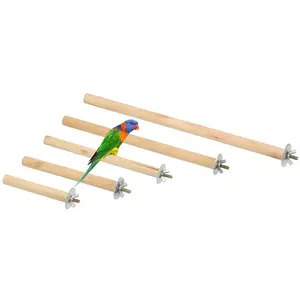PETAXCELL Parrot Perch, Wooden Parrot Perch Stand Toy, Paw Grinding Stick, Bird Cage Accessories, 5 Sizes 5pcs Birds Toys Intended for Parakeets / Conure /Budgie