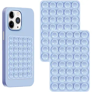 Sticky Phone Grip, Adhesive Suction Cup Phone Case Mount, Phone Grip with  Suction for Cellphone, Non Slip Hands-Free Phone Accessories Holder for Selfies and Videos (2pcs-Light Blue)