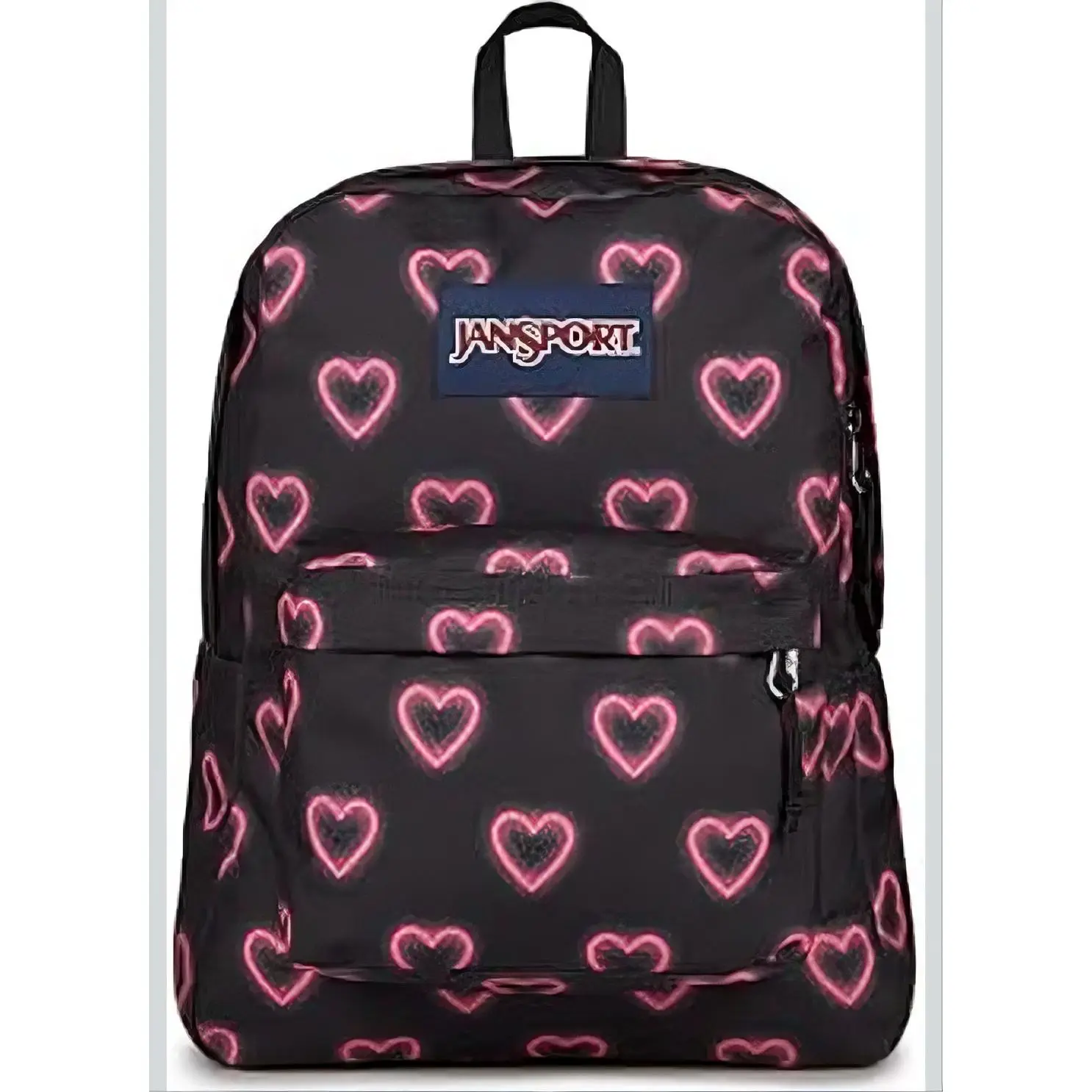 Jansport Happy Hearts Backpack, 26L Everyday Bookbag for School with Pink Heart Pattern and Multiple Pockets, Backpacks For School, Book Bags For School
