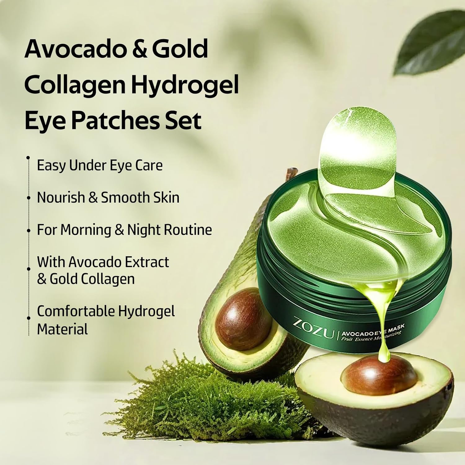 Avocado Moisturizing Collagen Eye bagMask,60pcs/set Under Eye Mask, Eye Care Product for Dark Eye Bags, Skin Care  Gift Moisturizer Hydrating Comfort-Mother's Day Gift gua sha