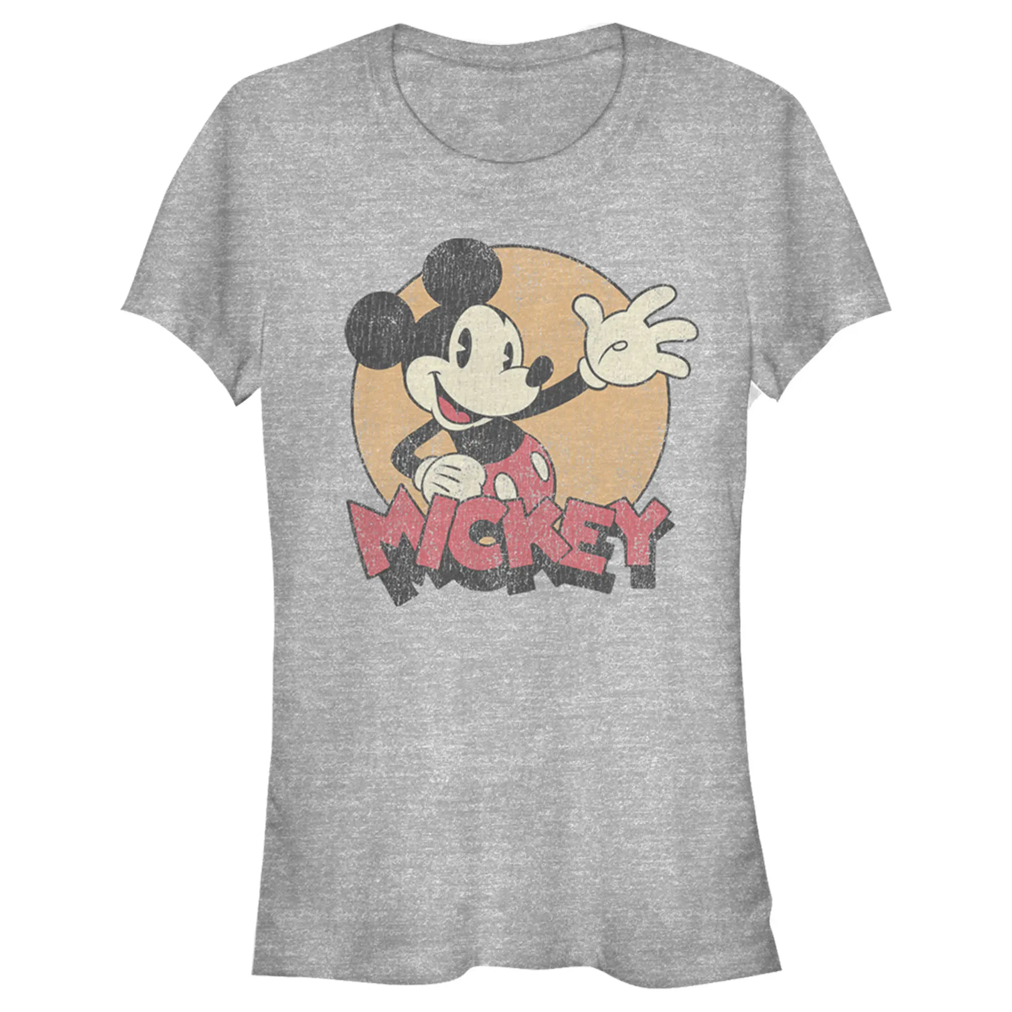 Juniors Womens Mickey & Friends Retro Mickey Mouse T-Shirt, Cute, Tops