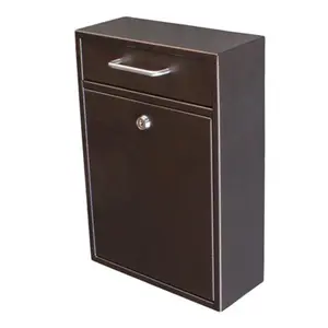212 MAIN Epoch Design Heavy-Duty Galvanized Steel Locking Security Drop Box - Bronze, Anti-Pry Latch, Keys, Wall Mount, Secure Storage