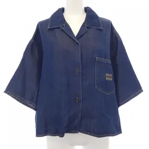 Pre-owned miu miu Denim Small Leather Goods Jacket