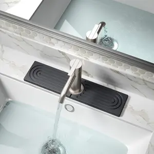 Faucet Mat for Sink Dark Gray 15.8 x 4 Water Absorbing Stone Tray Diatomite Fast-Drying Faucet Mat Splash Guard for Bathroom Counter