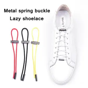 1Pair Elastic Buckle Shoelaces No Tie Shoelaces Metal Lock Button Shoelace Kids Adult Quick Lazy Sneakers Shoes Lace Shoestrings YuanXiangZhu
