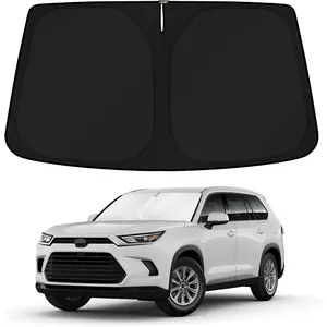 KUST Windshield Sun Shade for 2024 2025 2026 Toyota Grand Highlander Accessories Front Custom Fit Window Sunshade Sun Visor Protector Foldable Blocks UV Rays Keep Car Cooler