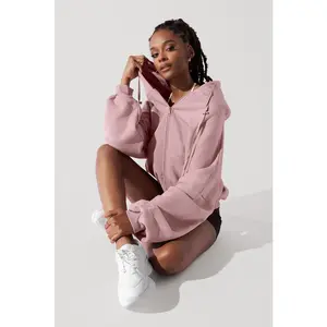 Zip Cloud Hoodie - Blush (with toggles)