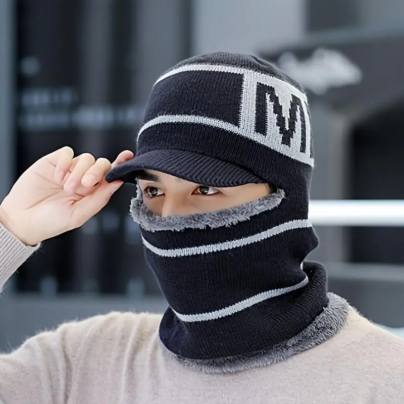 M one-piece hat for men-navy blue