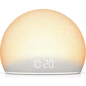 Sunrise Alarm Clock, White Noise Sound Machine for Bedroom| Natural Wake-Up Light with Gentle Alarm Sounds, 20 Soothing Sleep Aids, Dimmable Display, Screen-Free