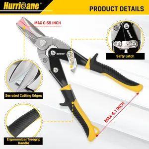 10 Inch Aviation Tin Snips, Heavy Duty Metal Cutter Shears for Cutting Sheet Metal, Straight Cut, Chrome Vanadium Stee