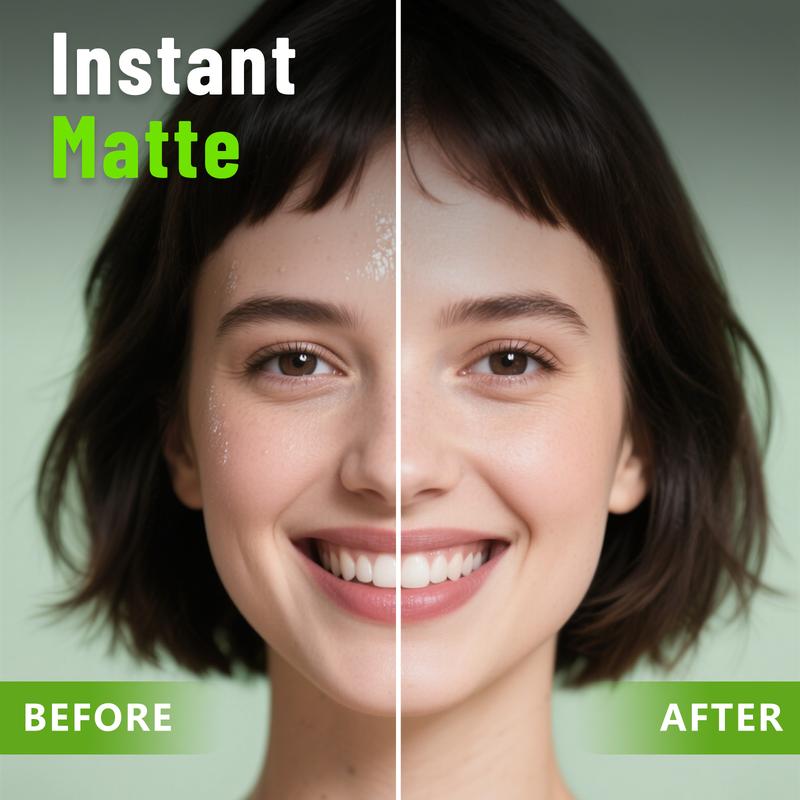 Bamboo Charcoal Oil Blotting Sheets for Face (100 Sheets) with Built-in Mirror & Puff - Instant Matte Finish & Makeup Friendly Face Oil Control Paper for Oily Skin