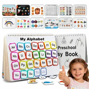 My Preschool Busy Book for Toddlers 2-6 - 12-Page Reusable Quiet Activity Toy | Non-Toxic, DIY Stickers to Boost Creativity & Fine Motor Skills | Ideal Educational Tool for Preschool Learning & Parent-Child Play
