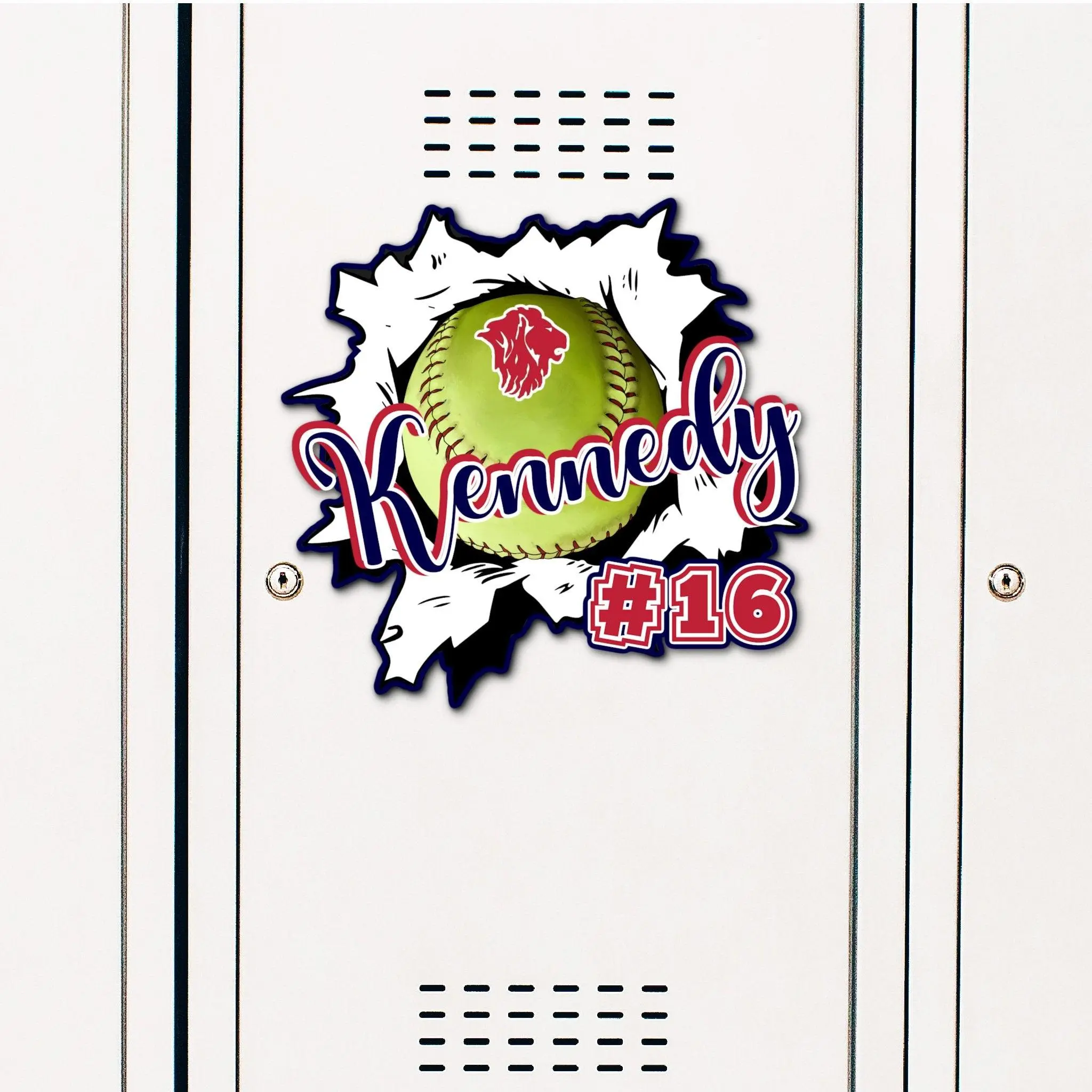 Ripped Softball Locker Decoration Sign
