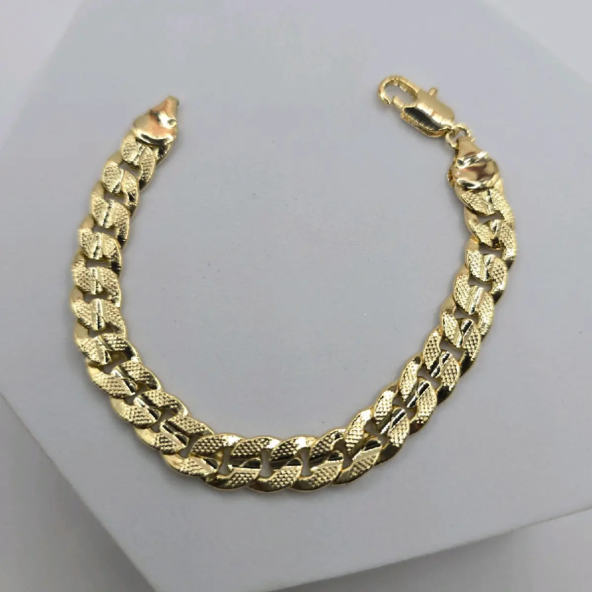 Cuban link fashion 7"inches bracelet gold-plated 6N