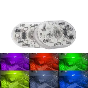 Flashing touch lights, colorful environmental atmosphere lights, neon lights, touch LED lights, car interior lights, bedroom night lights, voice/remote control, no need for wiring, USB charging, suitable for car/bedroom/holiday decoration