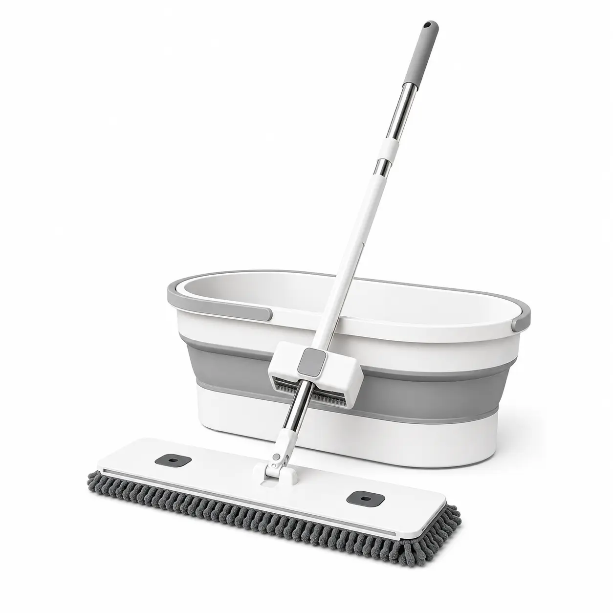 Foldable Mop & Bucket Set with Microfiber Head for Efficient Home Cleaning
