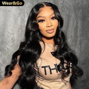 OQ Hair Wear And Go Body Wave Glueless Wigs Bleached Tiny Knots Pre Cut 7x5 HD Lace Front Wigs Human Hair Outdoorfun