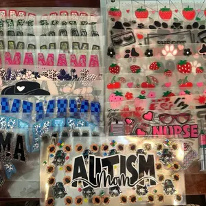 UVDTF wraps for cups- 18pcs featuring adorable designs and characters for your crafting minds