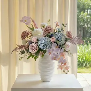 Wavy-Textured White Ceramic Vase, Home Decorative Vase, Minimalist Elegant Home Decor Accent, Fits Tulips, Flowers & Fresh/Dried Bouquets—Perfect Gift for Mother’s Day/Valentine’s Day/Birthdays, Ideal for Living Room Styling & Spring Home Refresh