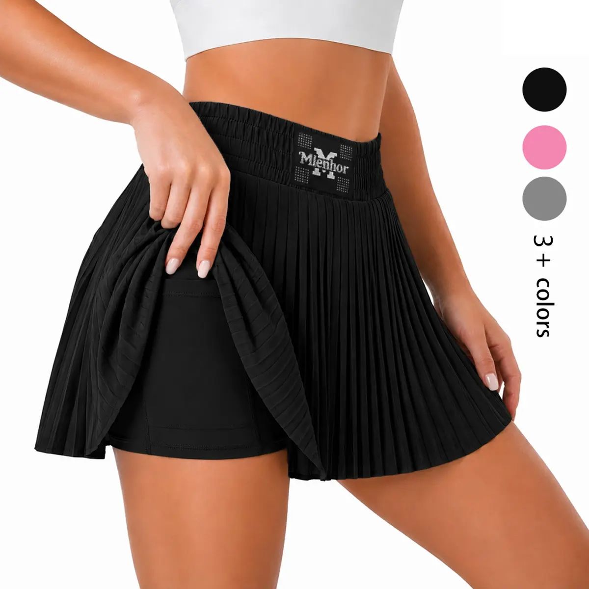 Womens Quick-Dry Tennis Golf Skort High Waisted Pleated Skirt with Phone Pocket Athletic Outfit Mini Casual Skirt Summer Sportswear