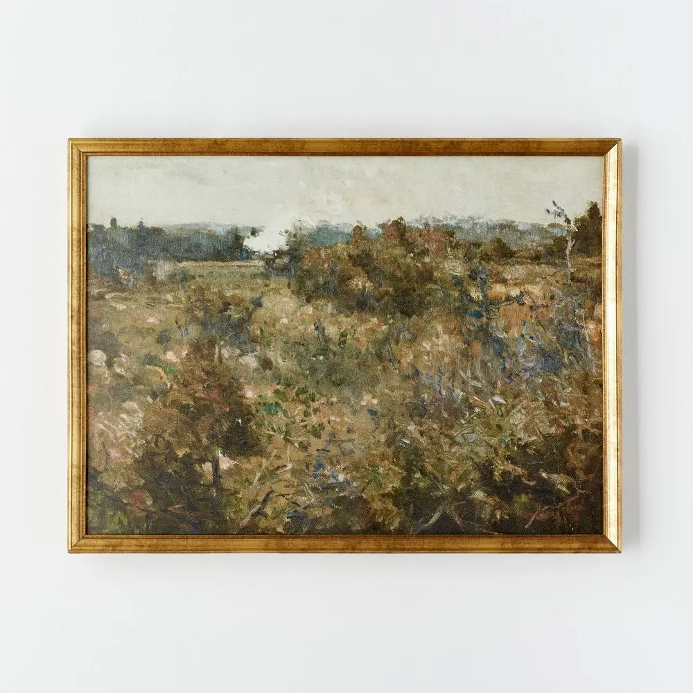 24" x 18" Landscape Study Framed Wall Canvas Antique Gold - Threshold designed with Studio McGee: Serene Decor for Home Office