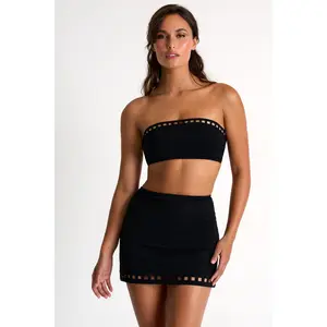 Shan Maeva Swim Mini Skirt with Mosaic Cutouts