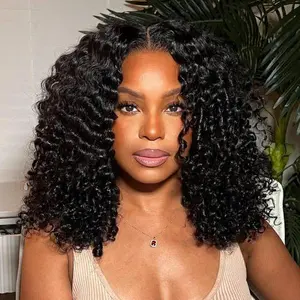 UNice 13x4/7x5 Pre-cut HD Lace Frontal Natural Black Jerry Curly Glueless Pre-Everything Wig No Baby Hair