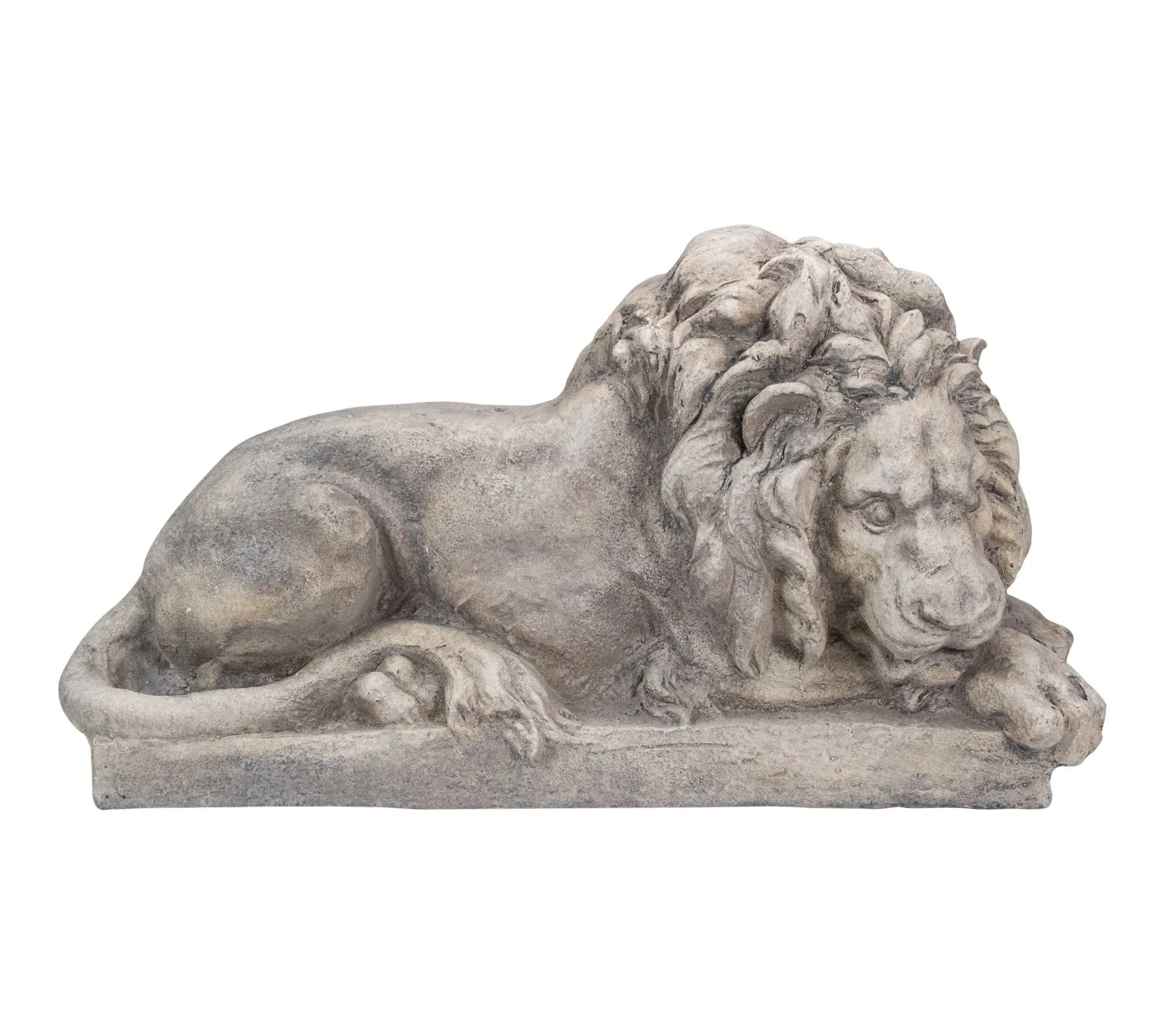 Northlight 22.5" Gray Lying Down Lion Outdoor Garden Statue Northlight 22.5" Gray Lying Down Lion Outdoor Garden Statue